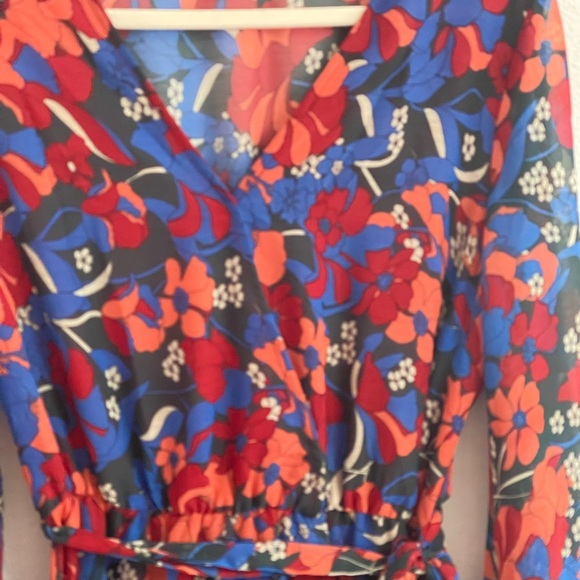 Aakaa Vibrant Floral Long Sleeve Maxi Dress Size S - Picture 3 of 11